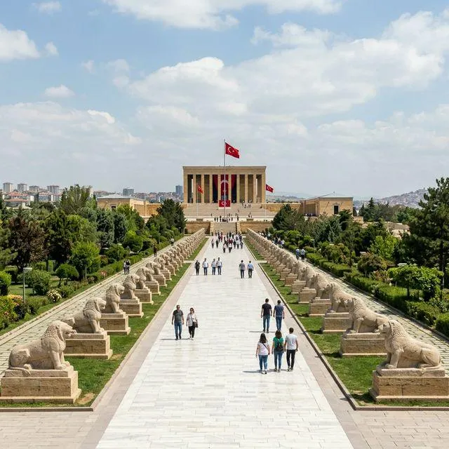 The Road of Lions leading to the colonnaded mausoleum of Anıtkabir