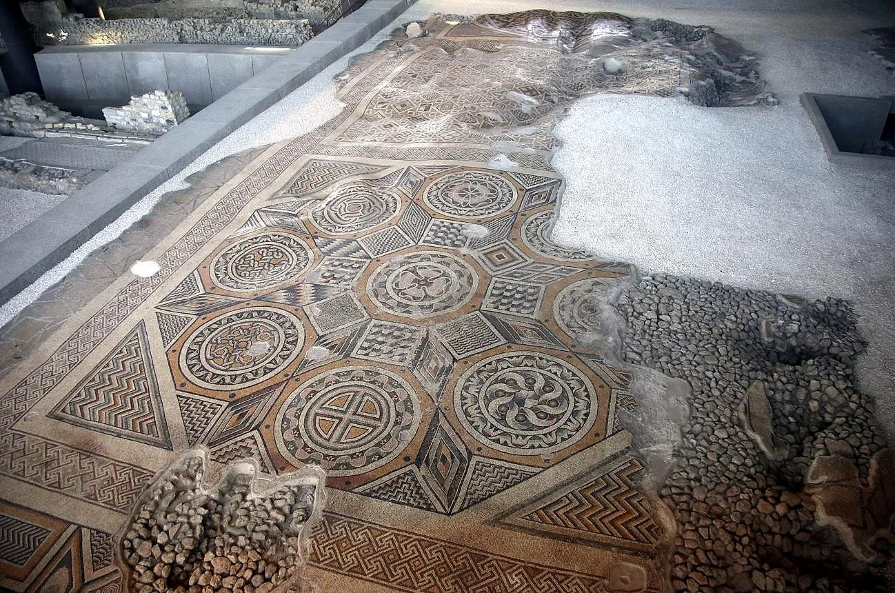A geometric Roman mosaic from ancient Antioch