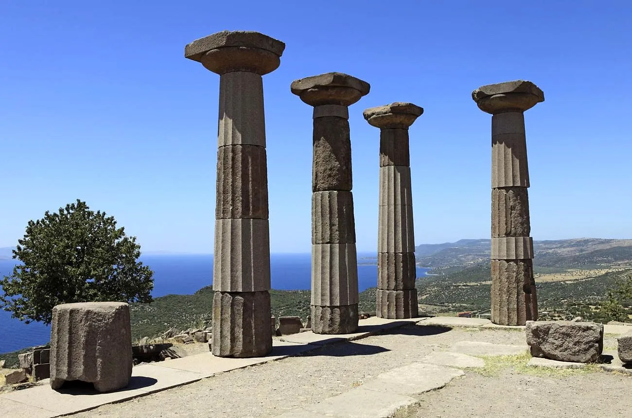 The Temple of Athena at Assos above the Aegean Sea
