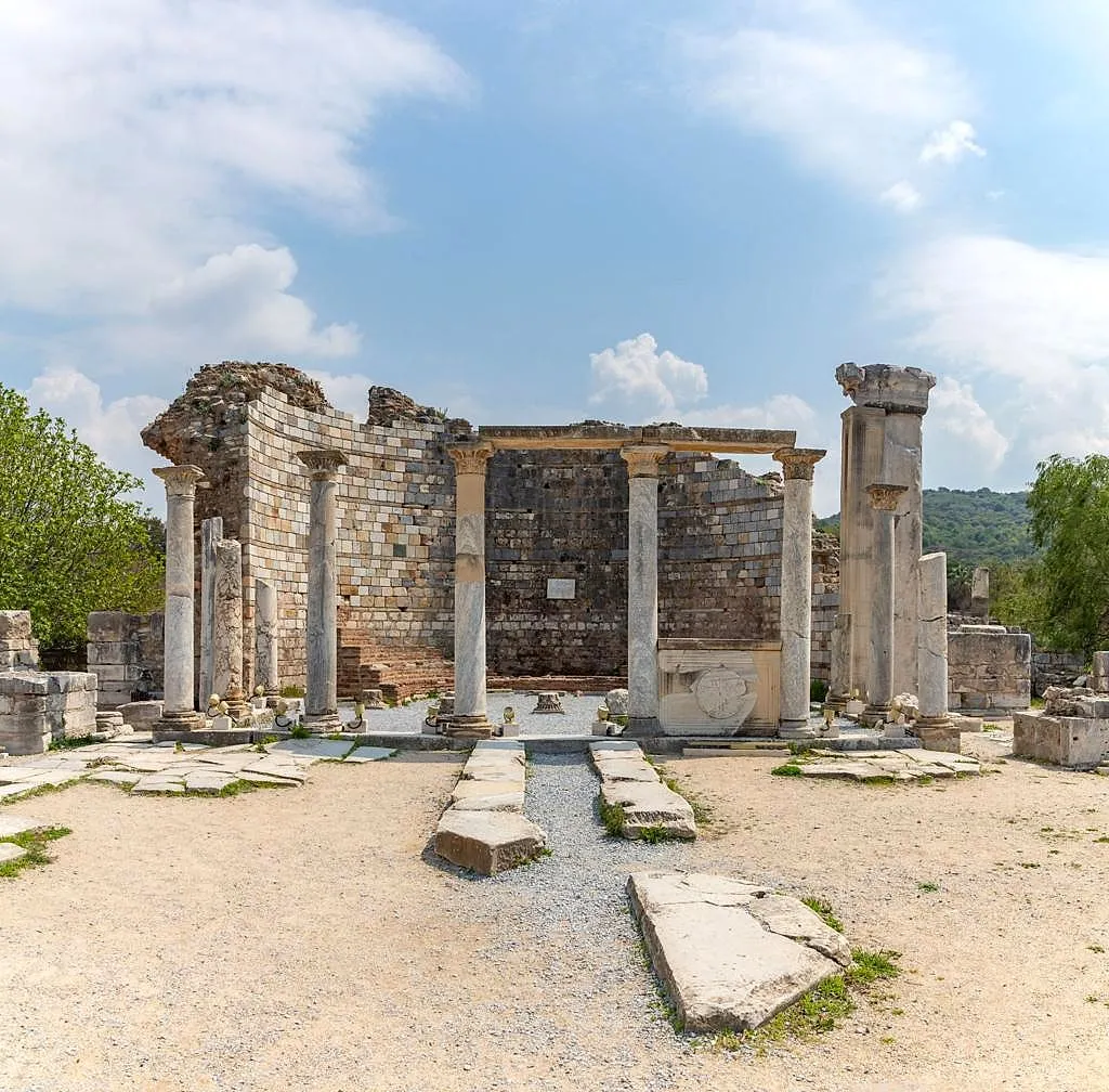 Columns and walls of the Church of Mary at Ephesus