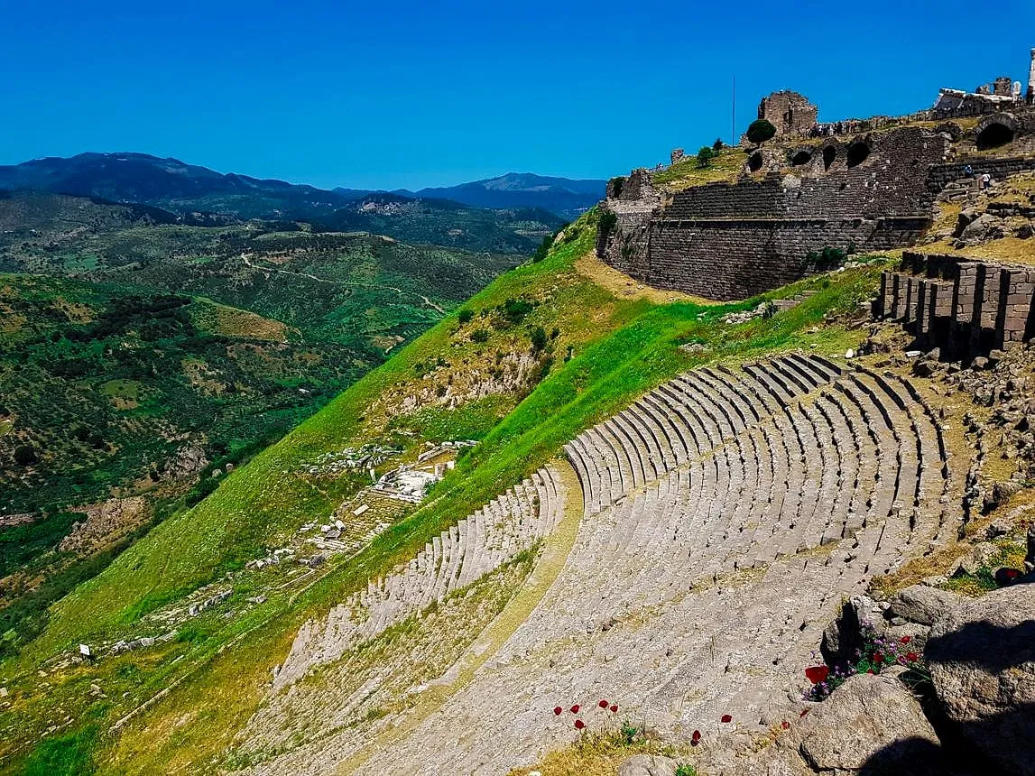 The steep hillside theatre of Pergamon