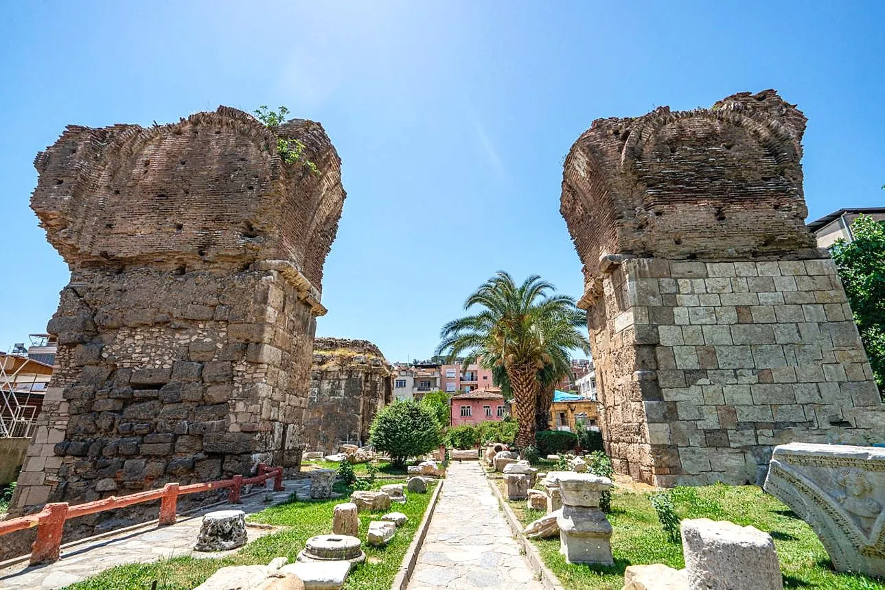 The great brick pillars of the Byzantine church in Alaşehir