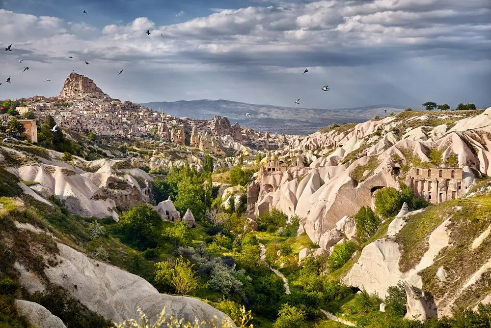 Pigeon Valley with Uçhisar Castle in the distance