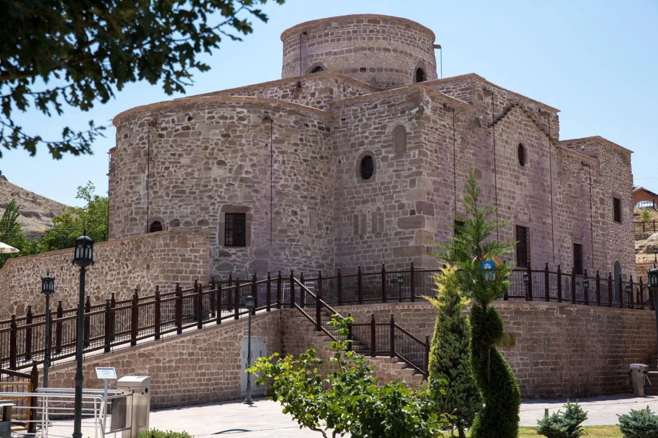 The restored stone church of Aya Elenia in Sille