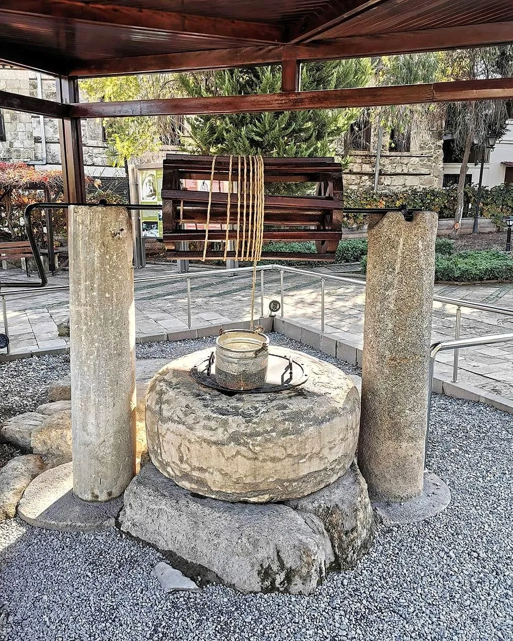 St Paul's Well in Tarsus between two ancient stone columns